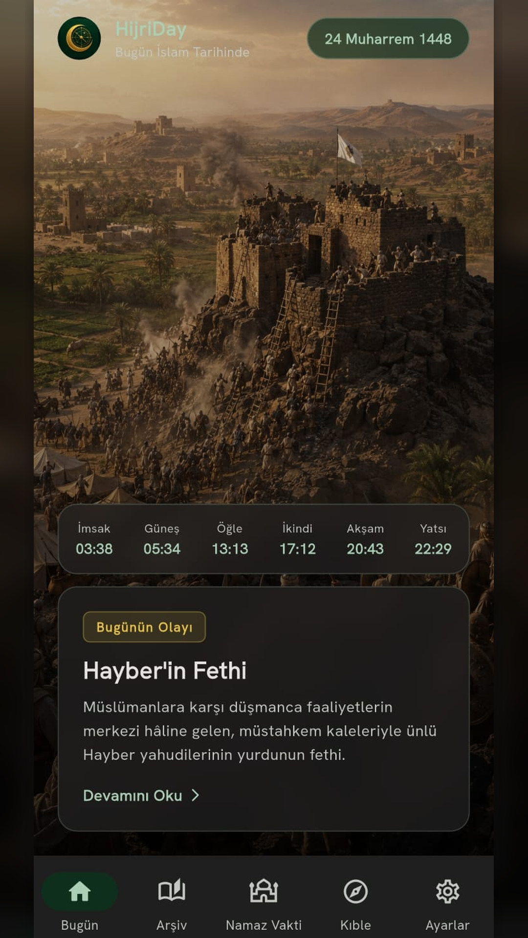 Bugün İslam Tarihinde ekranı